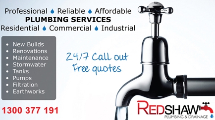 Redshaw Plumbing & Drainage Hero Image
