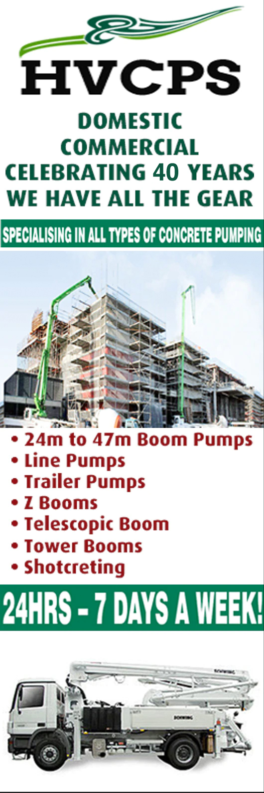 Hunter Valley Concrete Pumping Service