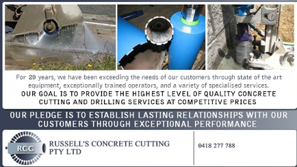 Russell's Concrete Cutting Pty. Ltd. Hero Image