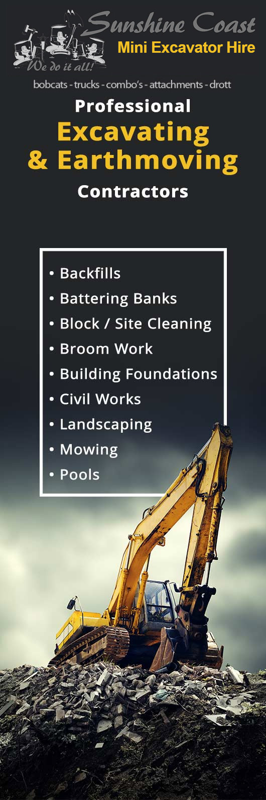 Sunshine Coast Mini Excavator Hire