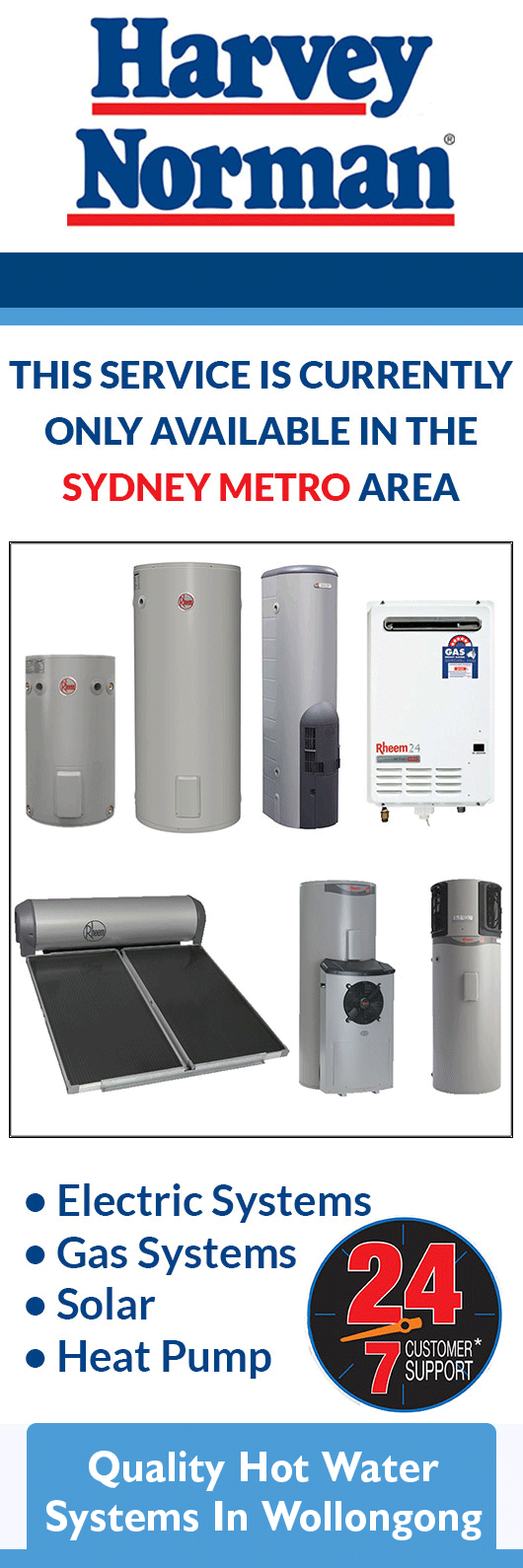 Harvey Norman Emergency Hot Water Solutions