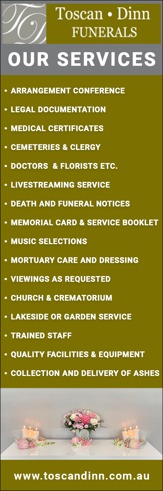 Toscan Dinn Funerals