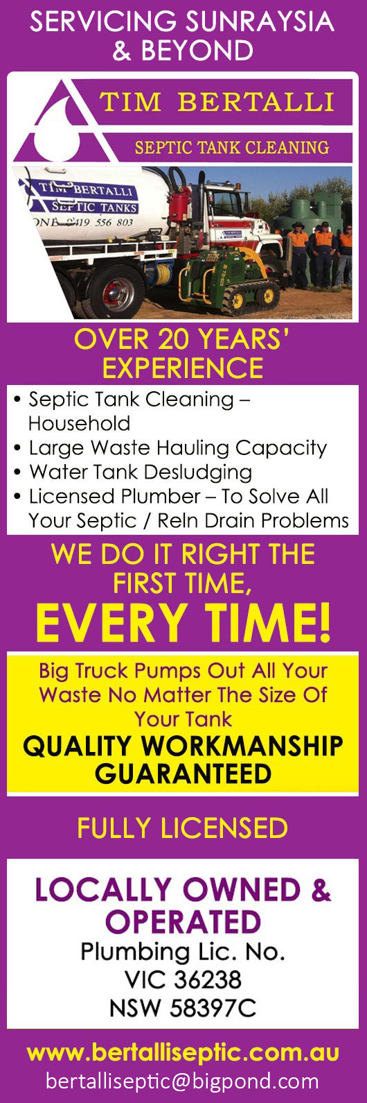 Tim Bertalli Septic Tank Cleaning