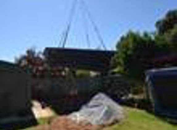 AGL & Son Crane Hire - Morgan, SA. craning pool into backyard