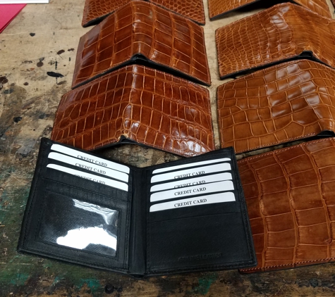 Musso Shoe Repair - Lafayette, LA. Alligator wallets made for a customer with his wild very own alligator hydes