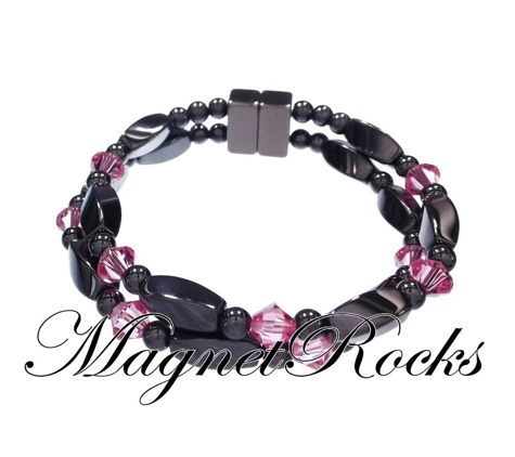 Magnet Rocks - Daytona Beach, FL. Infinity Collection Rose Crystal Magnetic Hematite Bracelet.