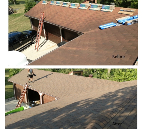 Crosshair Construction LLC. - Moorhead, MN. Roof before and after