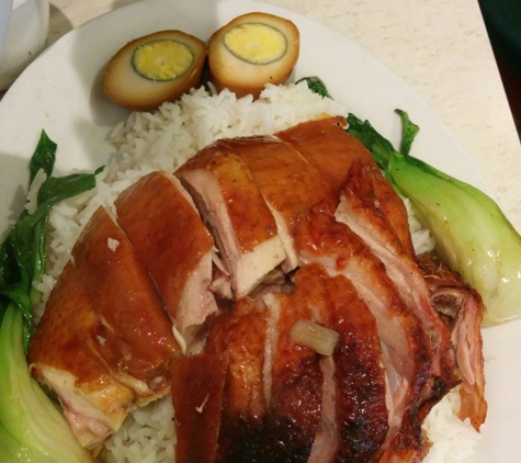 Sam Woo Barbeque - Alhambra, CA. Roasted duck and soy sauce chicken on rice.