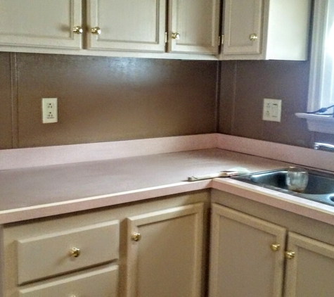 Goulding Painting Service - Derry, PA. Kitchen Makeover - Painted Cabinets & Counter Tops