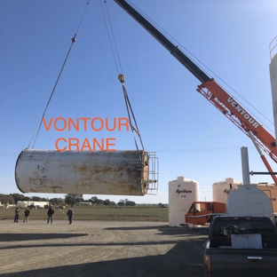 Von Tour Crane & Rigging. 12k tank at Grow West, Woodland, CA.