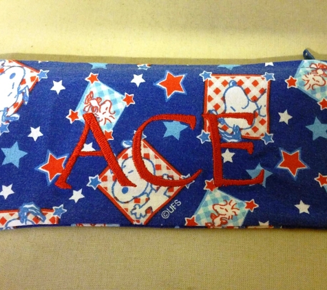 NEEDLES & SEAMS - Lincoln Park, MI. Dog ashes pouch for beloved pet made from customers pillowcase.