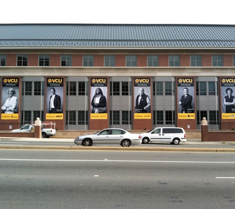 Design Tech Exhibits - Richmond, VA. VCU Outdoor Hanging Banners