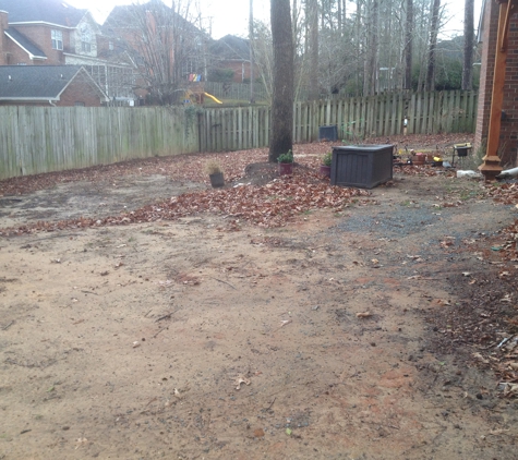 Final Touch Landscape Design - North Augusta, SC. Back yard with no grass or shrubs.