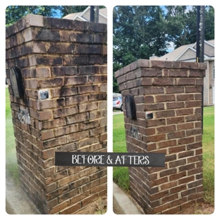 Skilled Pugs - Euharlee, GA. Cleaned up this brick mailbox after an HOA complaint