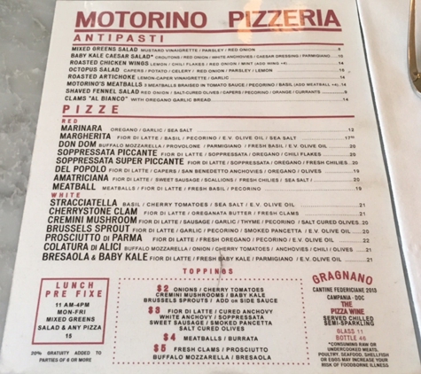 Motorino Pizza - New York, NY