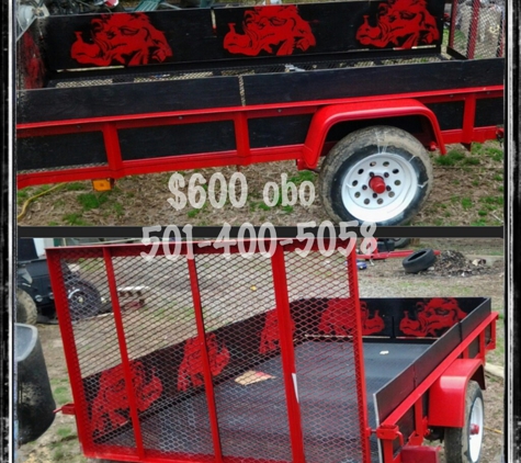 Weeks Power Sports - Jacksonville, AR. 5x8 with drop down gate. Arkansas razorback theme.