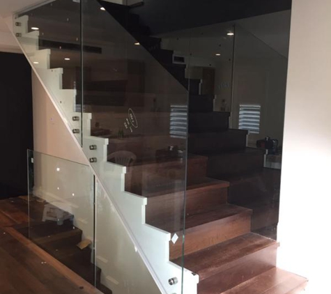 CCS Glass Mirrors Showers Splashbacks - Sydney, NSW. our new frame less staircase balustrade with mirrored wall