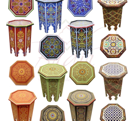Badia Design Inc - North Hollywood, CA. Moroccan Hand Painted Side Tables