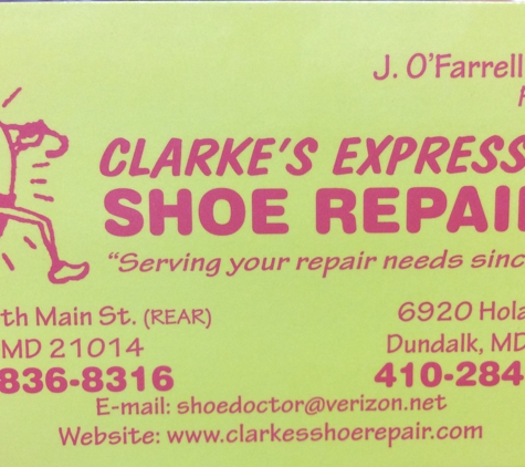 Clarke's Express Shoe Repair - Bel Air, MD