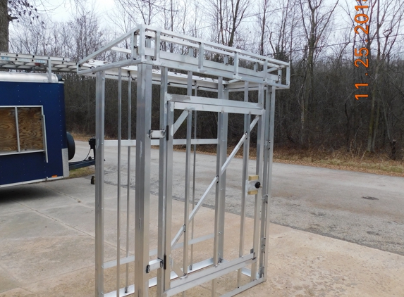 Direct Welding & Fabrication LLC - Green Bay, WI. Custom built aluminum frame to over outdoor electrical panel.