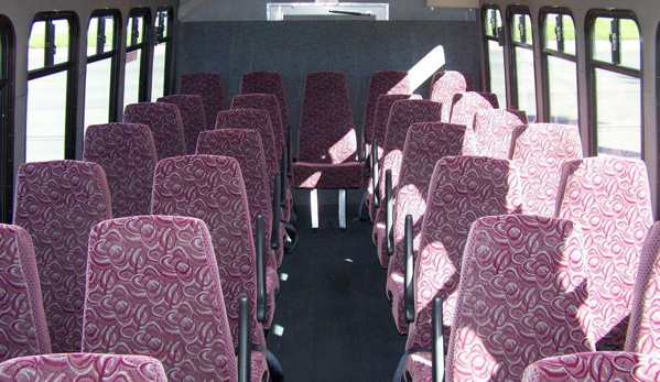 Price 4 Limo & Party Bus, Charter Bus. red shuttle seats