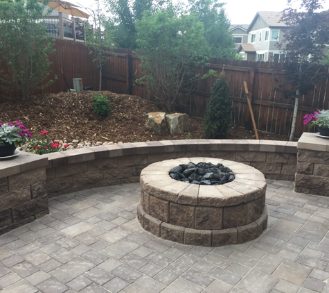 Outside Dreams - Aurora, CO. Fire Pit with Sitting Wall - Aurora CO