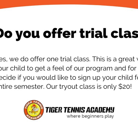 Tiger Tennis Academy - Bayside, NY