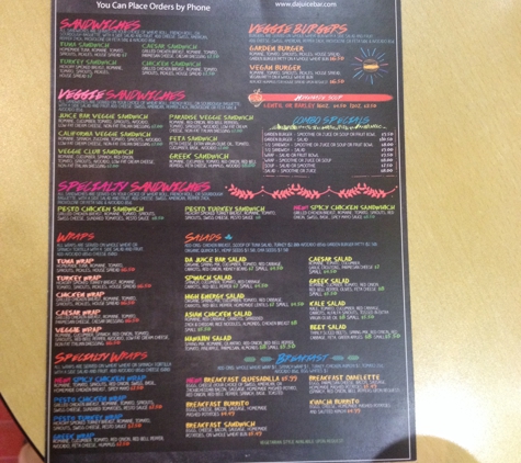 Da Juice Bar - Glendale, CA. Good options for vegetarians