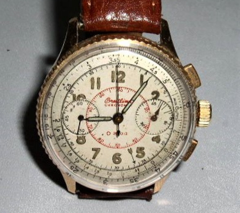 New England Antiques - Punta Gorda, FL. Brietling Chronometer ca: 1940's ~ 18kt Rose Gold ~1st generation. Previously sold.