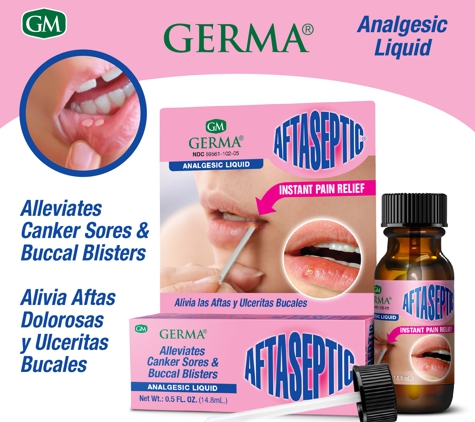 Germa Products - Miami, FL. 71-02 Germa® Aftaseptic™
Canker Sores & Buccals Blisters