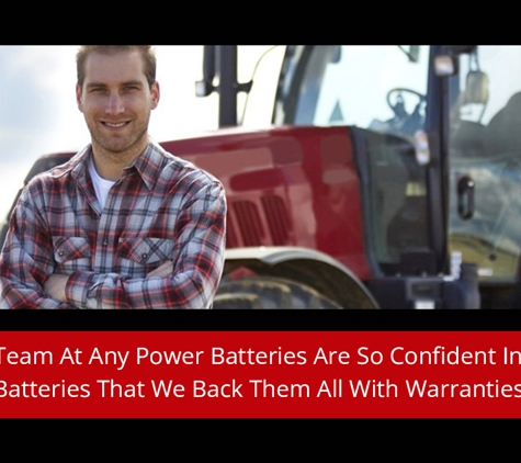 Any Power Batteries - Dandenong South, VIC. The Team At Any Power Batteries Are So Confident In Our Batteries That We Back Them All With Warranties