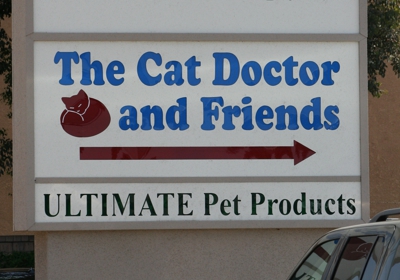 cat doctor and friends