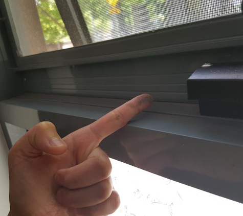 Zero Spot Cleaners - Glenroy, VIC. Window sill after "cleaning" and it is on all the windows.