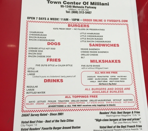 Five Guys - Mililani, HI