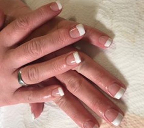 Nail Shack - Poplar Bluff, MO. French tips on natural nails with gel polish.