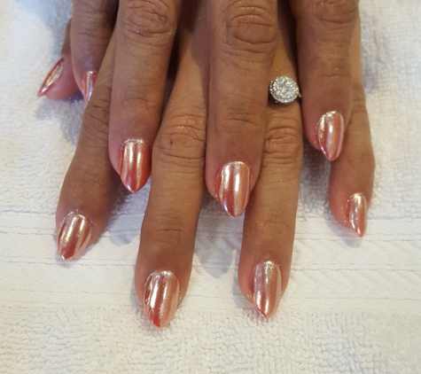 Brilliant Nails & Spa - Laguna Woods, CA. Rose Chrome Gel Nails!!