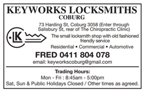 Keyworks Locksmiths - Coburg, VIC