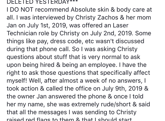 Absolute Skin & Body Care - Livonia, MI