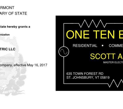 One Ten Electric LLC - Saint Johnsbury, VT