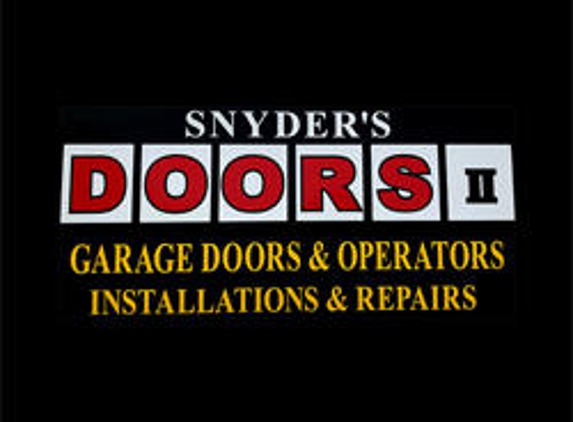 Snyder's Doors II Garage Doors & Operators Installations & Repairs