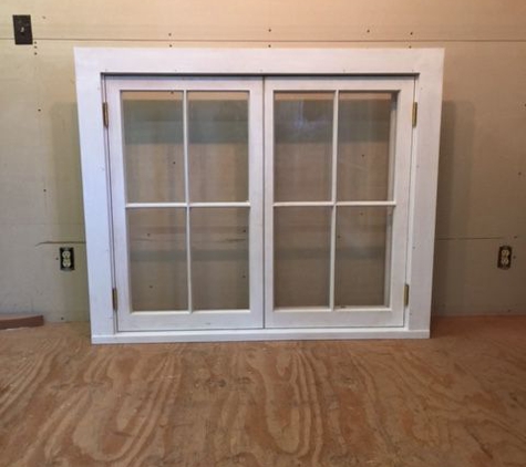 Jim Illingworth Millwork, LLC - Adams, NY. Traditional custom wood double casement window unit, restoration wavy glass, true divided lights, putty glazed, project in Long Island, NY.