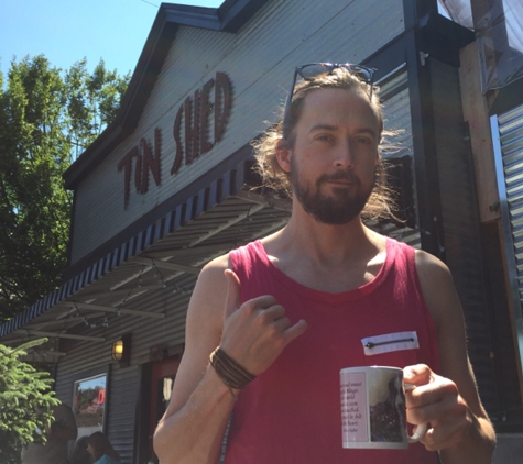 Tin Shed Garden Café - Portland, OR. Self-serve coffee while u wait!