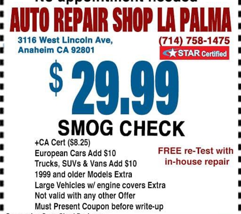 Auto Repair Shop La Palma - Anaheim, CA