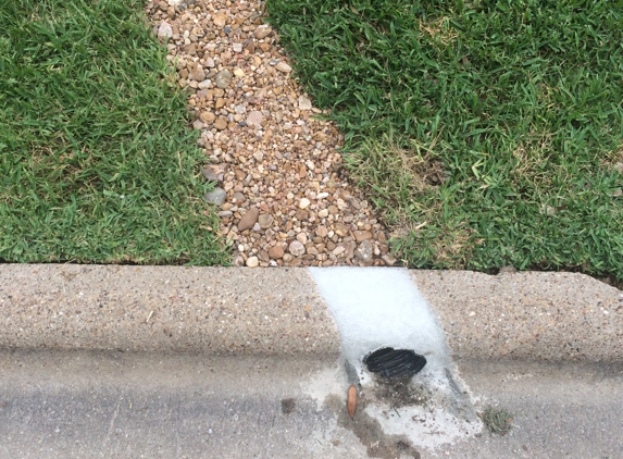 Aaron Stuart Custom Irrigation - College Station, TX. End of a french drain