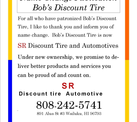 SR Discount Used Tire and Automotive - Wailuku, HI