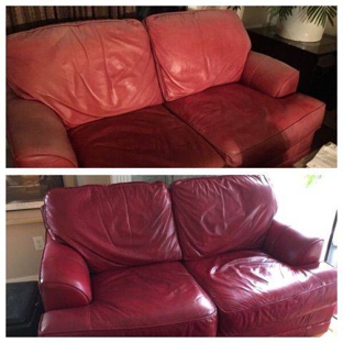 Vinyl & Leather Renew - Portland, OR. Leather Couch Renewal -  Before and After