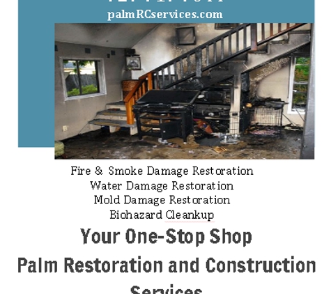 Palm Restoration and Construction Services - Clearwater, FL. Fire Damage