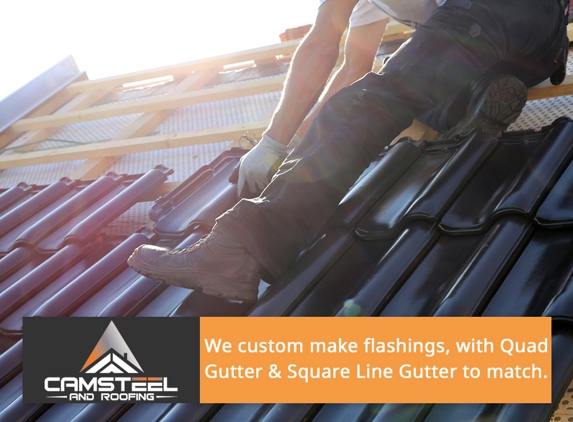Camsteel & Roofing - Cambridge, TAS. We custom make flashings, with Quad Gutter & Square Line Gutter to match.