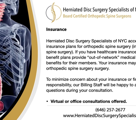 Herniated Disc Surgery Specialists of NYC - New York, NY