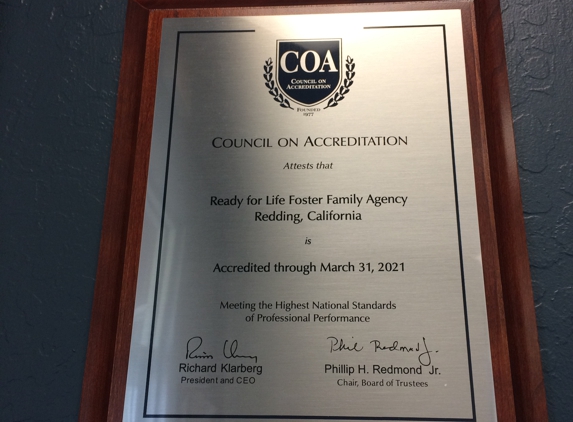 Ready For Life - Redding, CA. COA Accredited